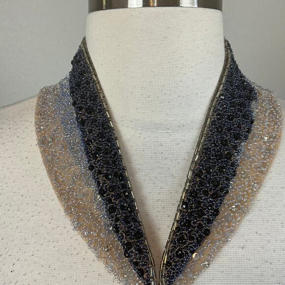 Badgley Mischka Backless Floral Print Beaded Halter Evening Gown White Size 10 - Picture 9 of 15